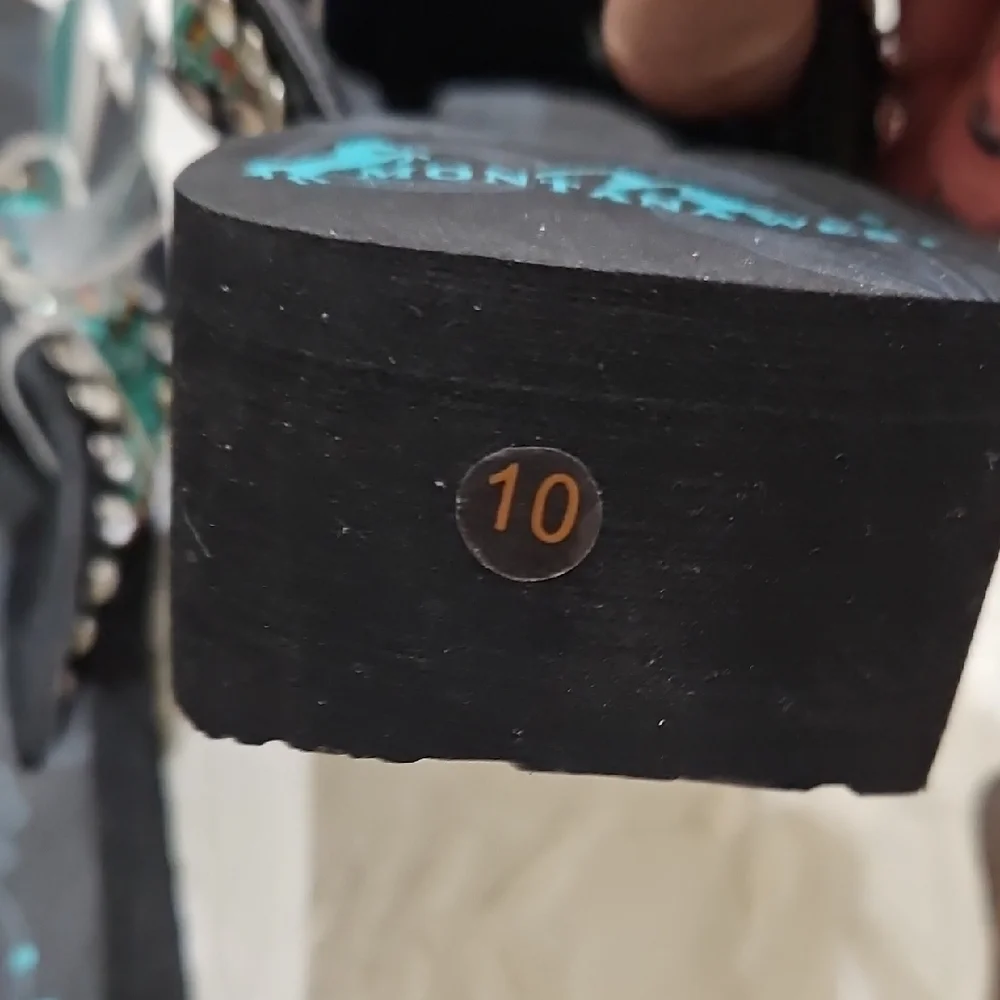 Montana West Black and Turquoise Beaded Sandals - Picture 4 of 6